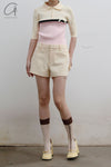 shushutong side slit shorts SS22TR01 naked